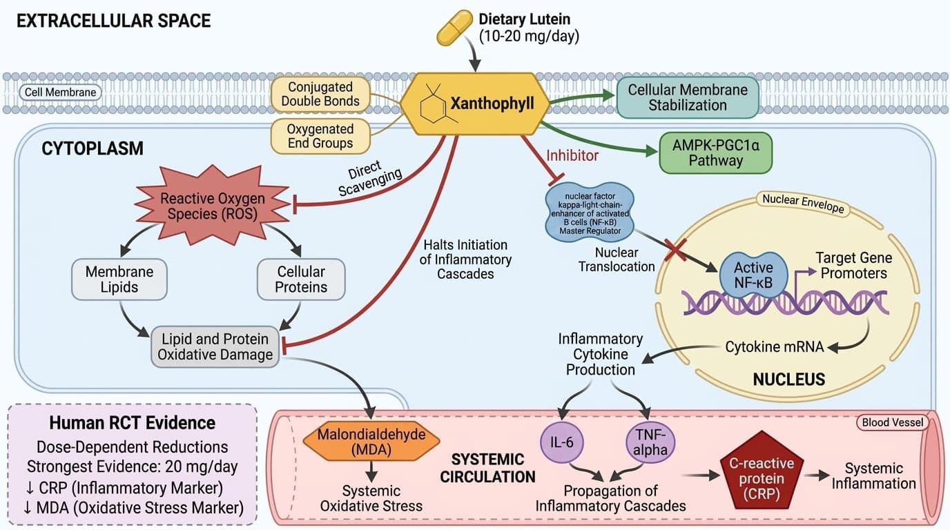 How Lutein Blocks Inflammatory Cascades Through Antioxidant Pathways