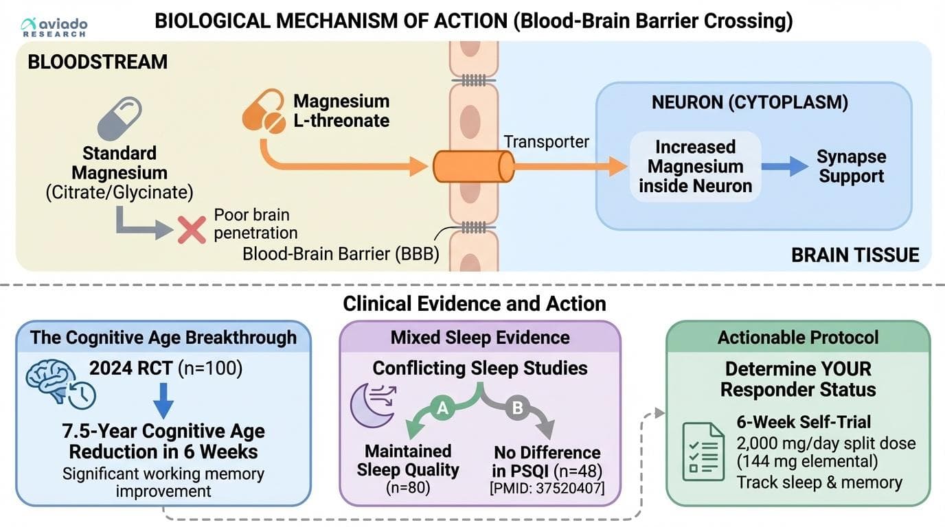 Magnesium L-Threonate Is the Only Form Shown to Cross the Blood-Brain Barrier — But Does It Actually Work for You?